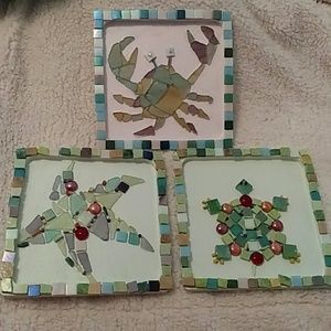 Set of 3 handmade mosaics
